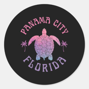 Panama City Beach Florida Sea Turtle Summer Vacati Classic Round Sticker