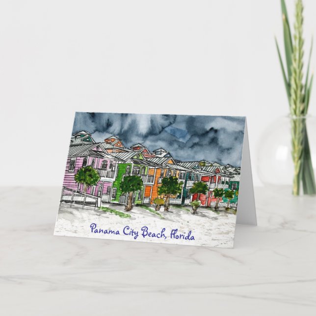 Panama City Beach Florida tropical art gifts Card (Front)