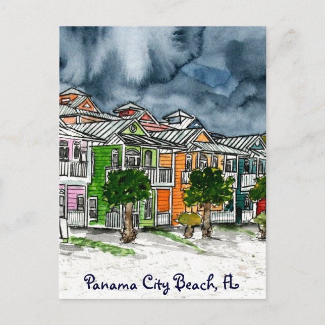 Panama City Beach Florida tropical art gifts Postcard (Front)