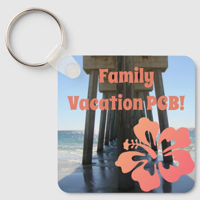 Panama City Beach Florida Vacation, CUSTOMIZE IT! Key Ring (Front)