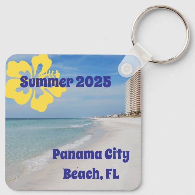Panama City Beach Florida Vacation, CUSTOMIZE IT! Key Ring (Back)