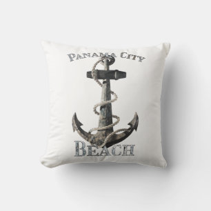 Panama City Beach Florida Vacation Nautical Anchor Cushion