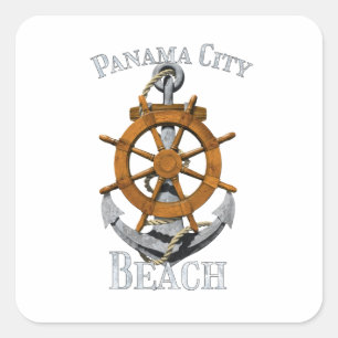 Panama City Beach Florida Vacation Nautical Anchor Square Sticker