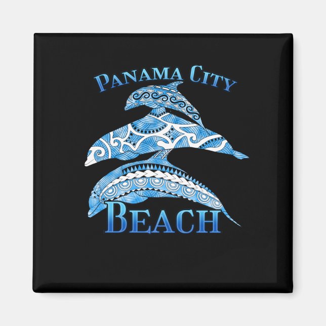 Panama City Beach Florida Vacation Tribal Dolphins Magnet (Front)