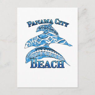 Panama City Beach Florida Vacation Tribal Dolphins Postcard