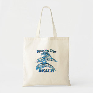 Panama City Beach Florida Vacation Tribal Dolphins Tote Bag
