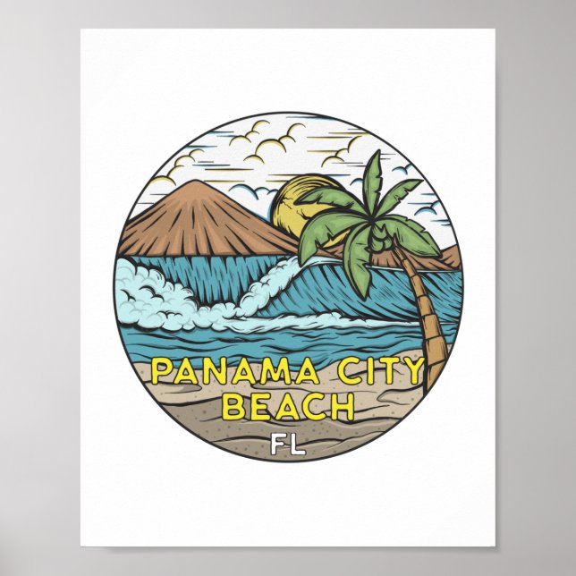 Panama City Beach Florida Vintage Poster (Front)