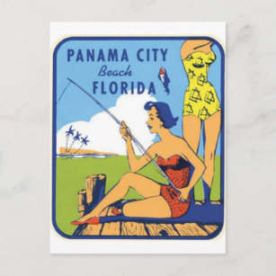 Panama City Beach Florida Vintage Travel Postcard