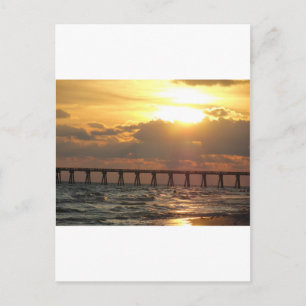 Panama City Beach Pier Sunset Postcard