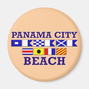 Panama City Beach Round Magnet