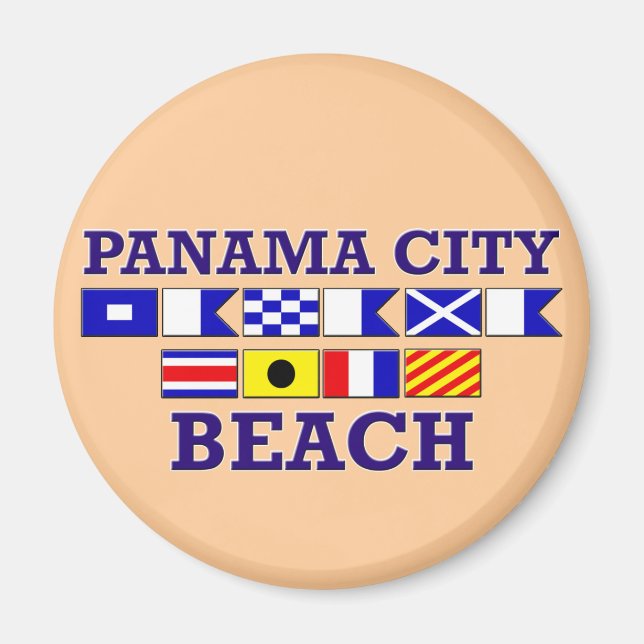 Panama City Beach Round Magnet (Front)