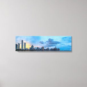 Panama City By The Sea Skyline Canvas Print