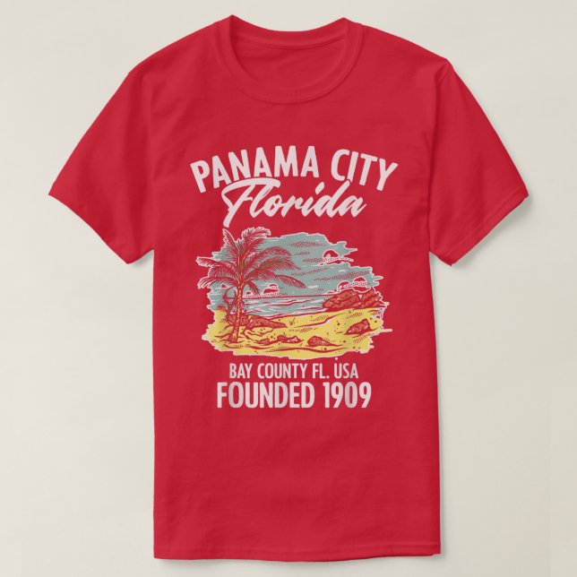 Panama City Florida Bay County FL USA Founded 1909 T-Shirt (Design Front)