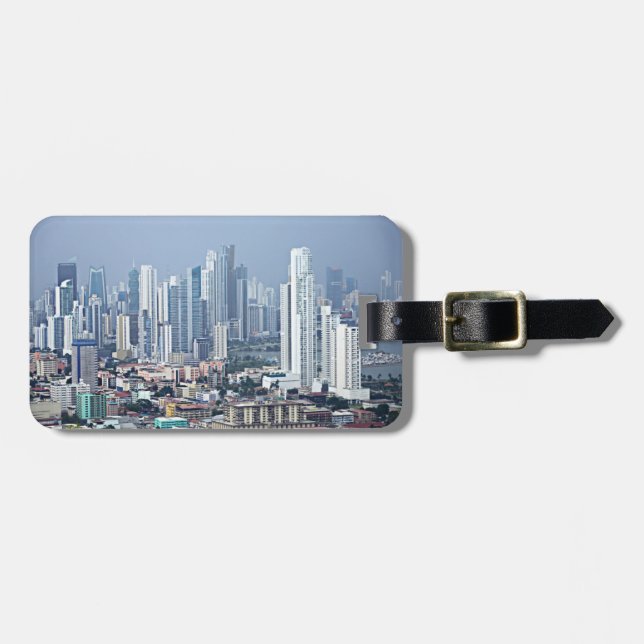 Panama City Skyline Luggage Tag (Front Horizontal)