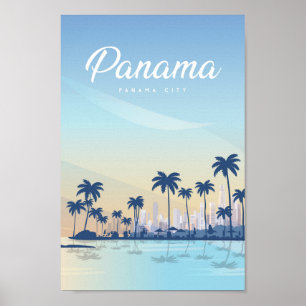 Panama city travel poster