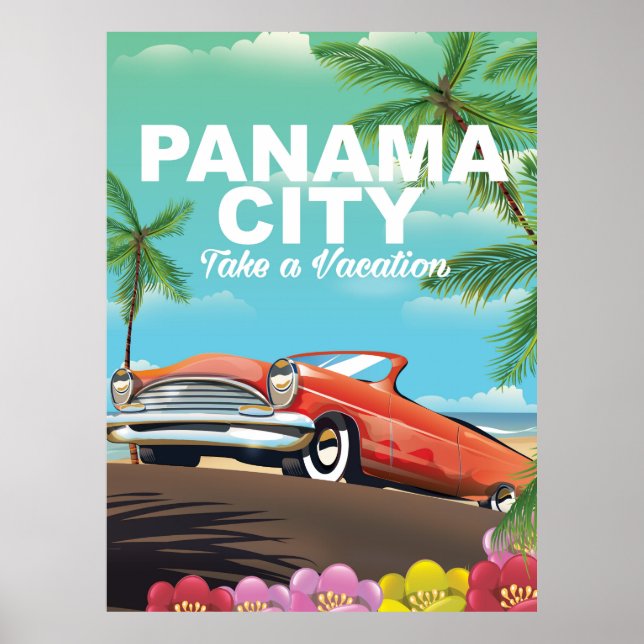 panama city vintage travel poster (Front)