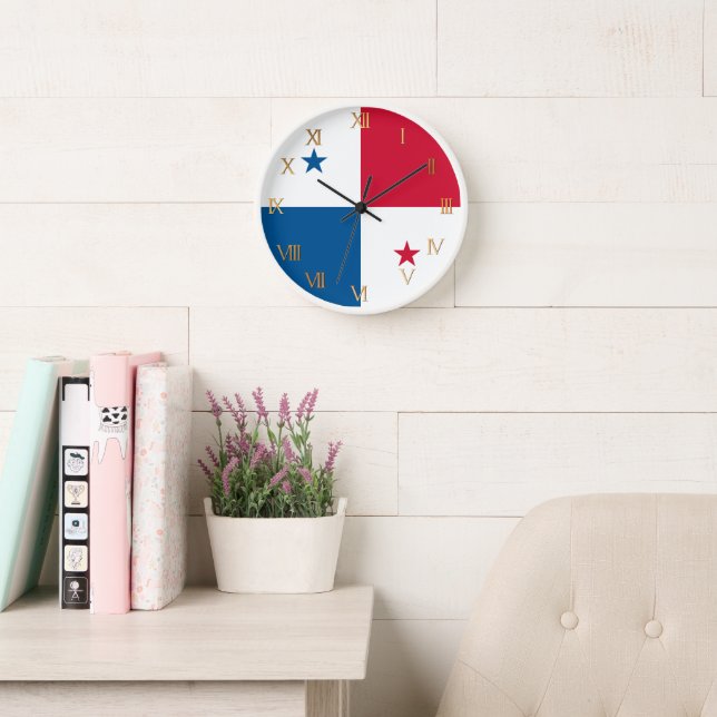 Panama flag clock (Reading Room)