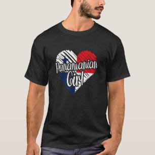 Panama For Girl Panamanian Heart Flag for Women Pa T-Shirt