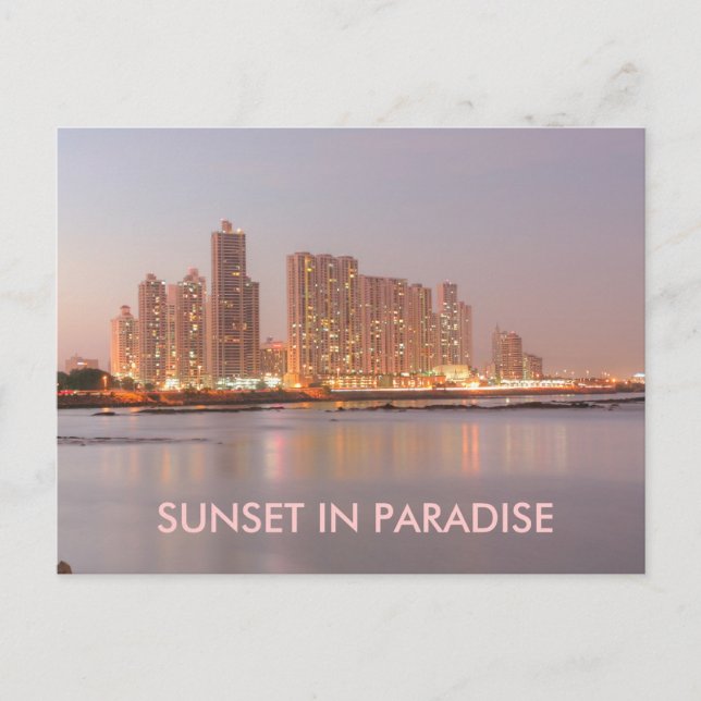 Panama in Keys Sunset in Paradise Postcard (Front)