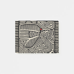 Panama Kuna Indian Mola Pajaro - Black White Post-it Notes