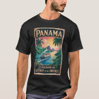 Panama Landscape Illustration Travel Art Vintage