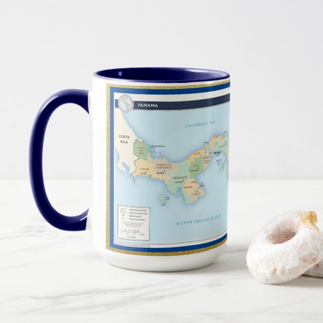 Panama Map Custom Mug (With Donut)