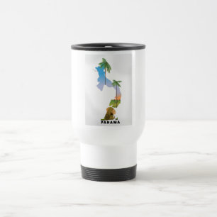 Panama map Illustrated travel poster print. Mug