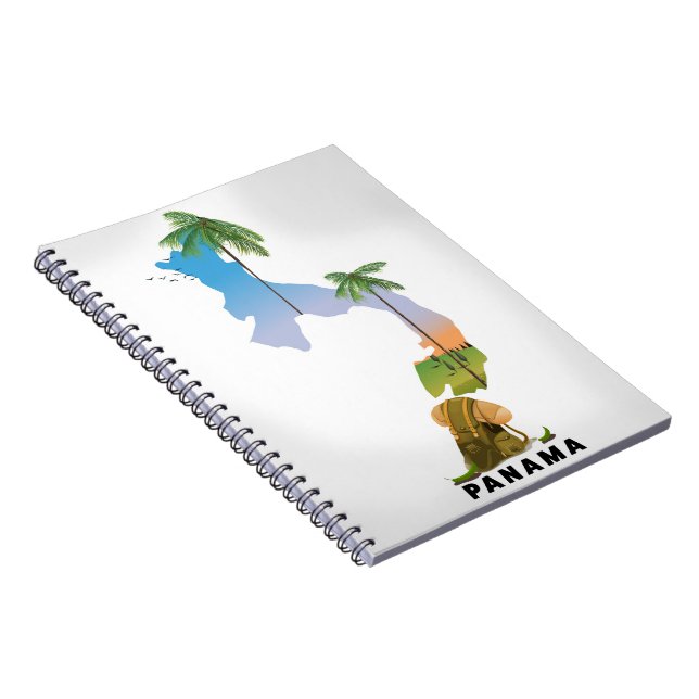 Panama map Illustrated travel poster print. Notebook (Right Side)