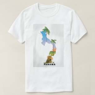 Panama map Illustrated travel poster print. T-Shirt