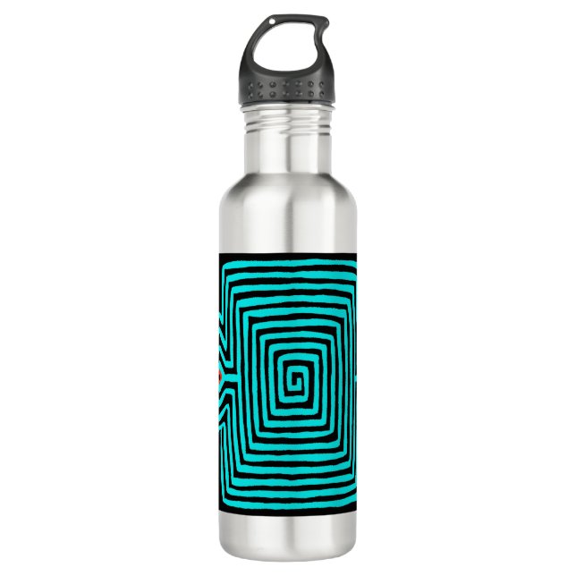 Panama Mola Tortoise - Blue Black 710 Ml Water Bottle (Front)