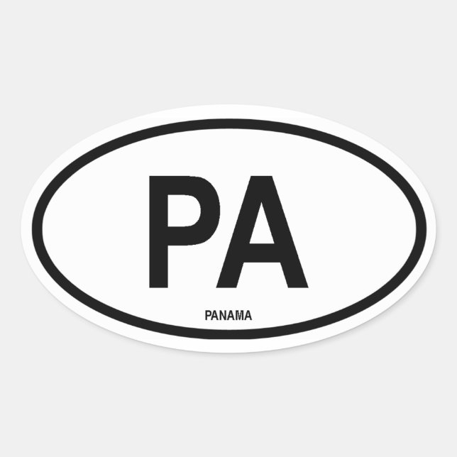 Panama "PA" Oval Sticker (Front)