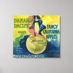 Panama Pacific Apple Crate Label Canvas Print
