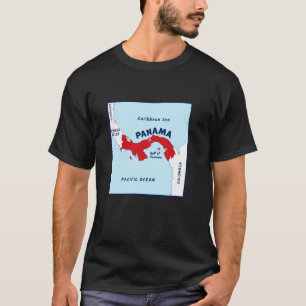 Panama Political map in flag colours. Neighbouring T-Shirt