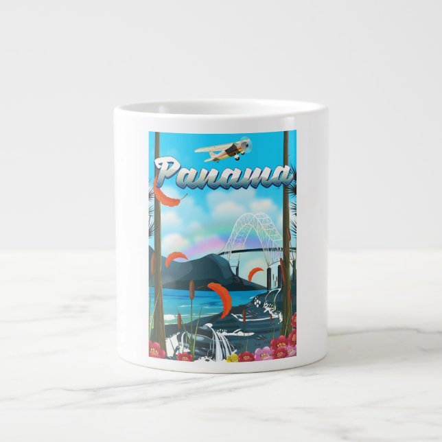 Panama River vacation print Large Coffee Mug (Front)