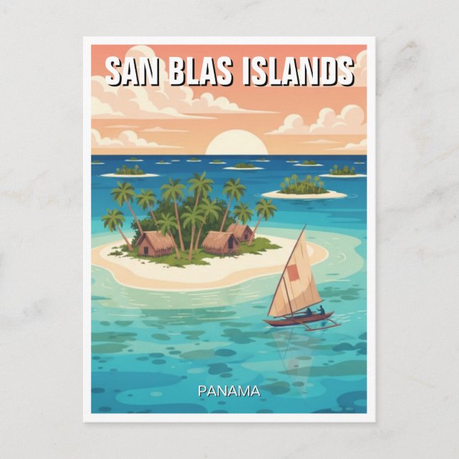 Panama San Blas Islands Travel  Postcard (Front)