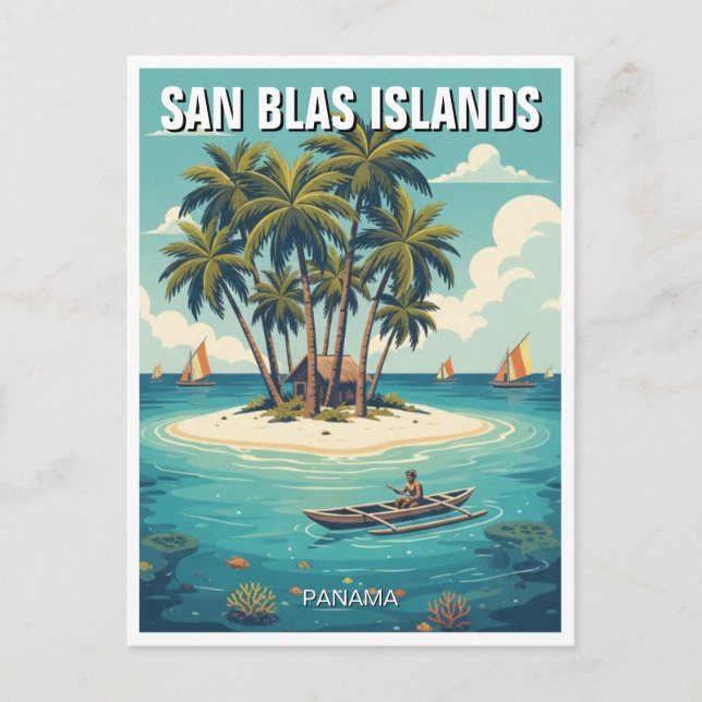 Panama San Blas Islands Travel  Postcard (Front)