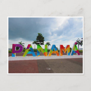 panama sign postcard