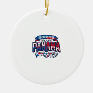 Panama Soccer 2026 Soccer Bold Country Typography Ceramic Tree Decoration