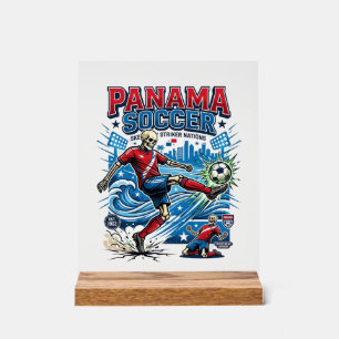Panama Soccer Skeleton Striker Nations Poster Styl