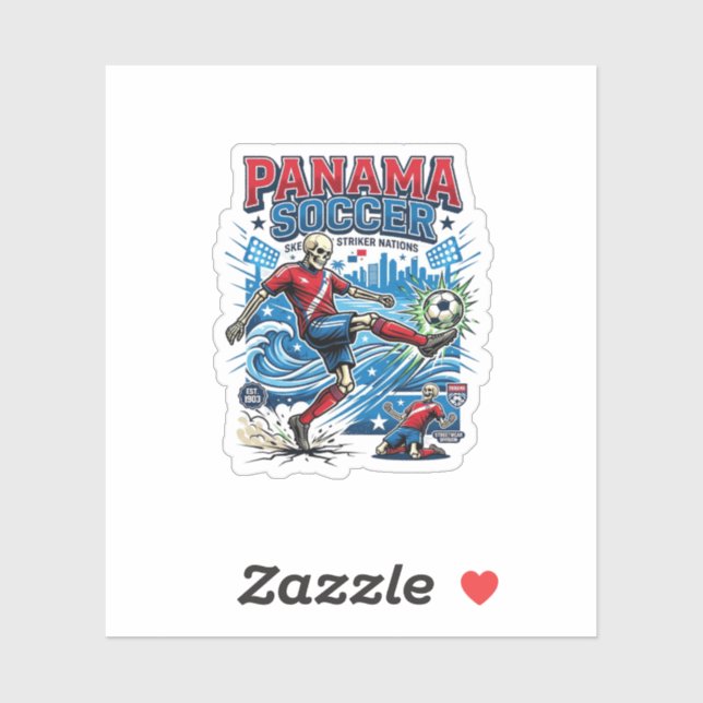 Panama Soccer Skeleton Striker Nations Poster Styl (Sheet)