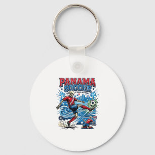 Panama Soccer Skeleton Striker Nations Poster Styl Key Ring