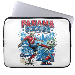 Panama Soccer Skeleton Striker Nations Poster Styl Laptop Sleeve