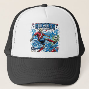Panama Soccer Skeleton Striker Nations Poster Styl Trucker Hat