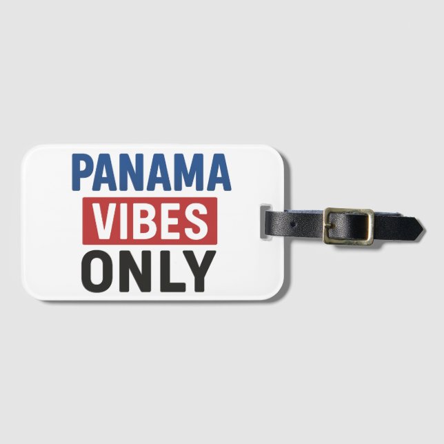 Panama Vibes Only – Chill Island Energy Luggage Tag (Front Horizontal)