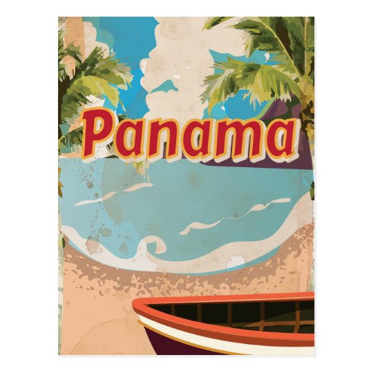 Panama Vintage Travel Poster Postcard Zazzle.co.uk