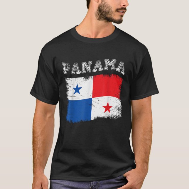Panamanian Flag Tourist Holiday Destination Panama T-Shirt (Front)