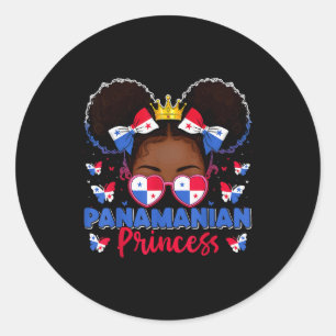 Panamanian Princess Panama Flag Proud Panameña Wom Classic Round Sticker