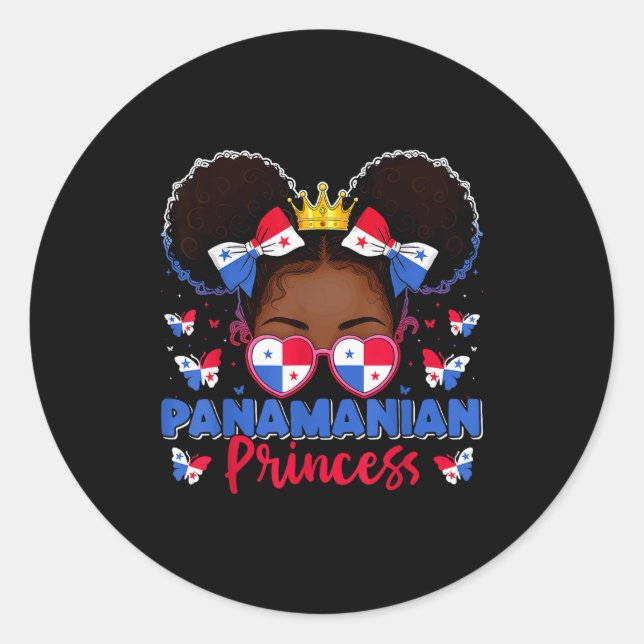 Panamanian Princess Panama Flag Proud Panameña Wom Classic Round Sticker (Front)