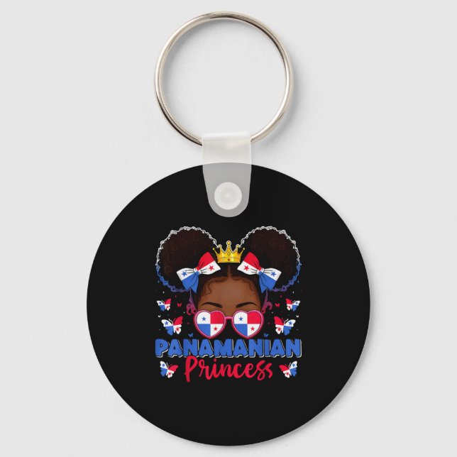 Panamanian Princess Panama Flag Proud Panameña Wom Key Ring (Front)
