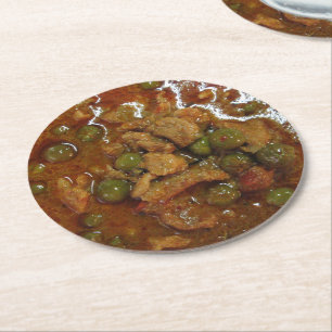 Panang Thai Curry [พะแนง] ... Thailand Street Food Round Paper Coaster